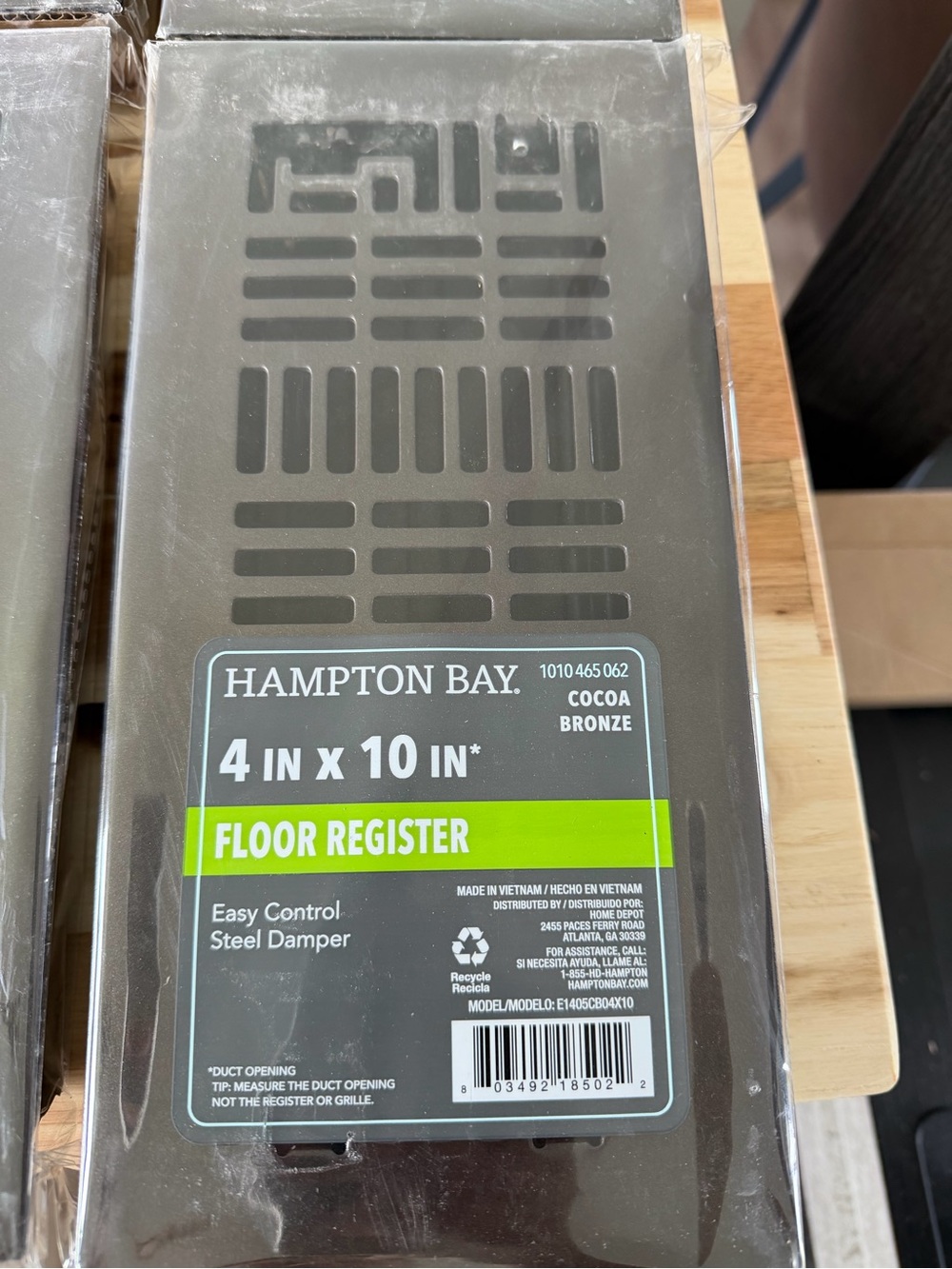 New Hampton Bay Cocoa Bronze 4 x 10 in Floor Register